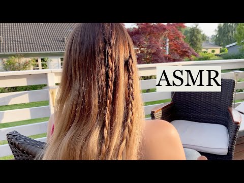 ASMR gentle hair play outside with relaxing bird sounds 🕊 (no talking)