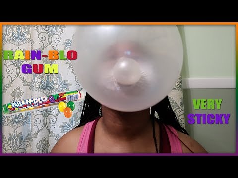 ASMR - VERY STICKY RAIN-BLO Gum - Chewing, Blowing, and Popping