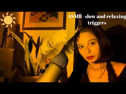 ASMR with my new mic✨slow and relaxing triggers✨ (4 mic settings)