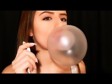 ASMR Gum Chewing & Blowing Bubbles inside Bubbles