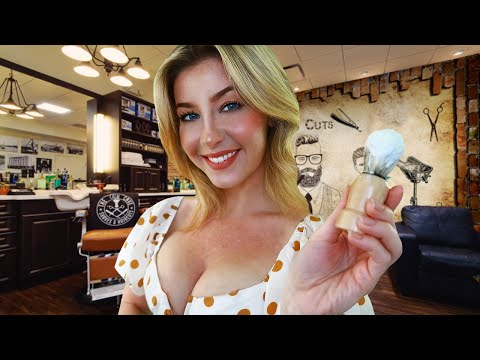 ASMR FLIRTY BARBERSHOP BABE SHAVE💈Binaural Men's Shave Experience