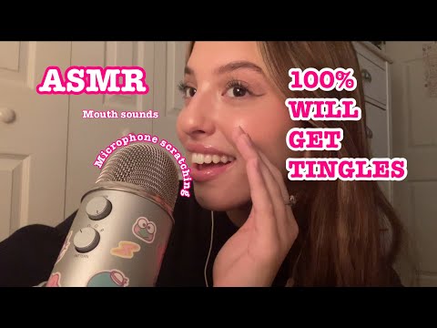 ASMR mic scratching and whispered ramble ✨ (mouth sounds, gentle mic tapping, etc.)