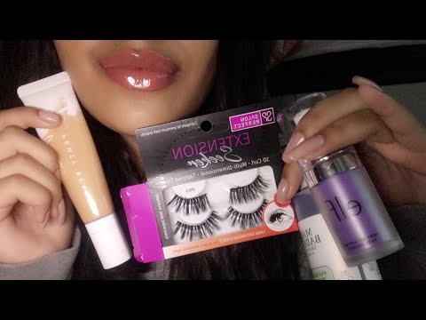 ASMR~ UPCLOSE Makeup Show & Tell (tapping+ mouth sounds + lid sounds + more) TINGLY 💤
