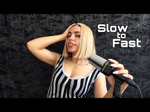 ASMR |Slow to Fast Mouth Sounds (wet & dry)