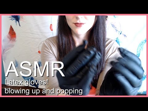 asmr- Latex Gloves, trying on, snapping- popping after the warning