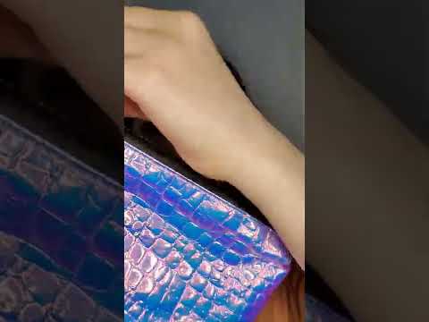 ASMR 1 minute tingles | holographic makeup bag scratching
