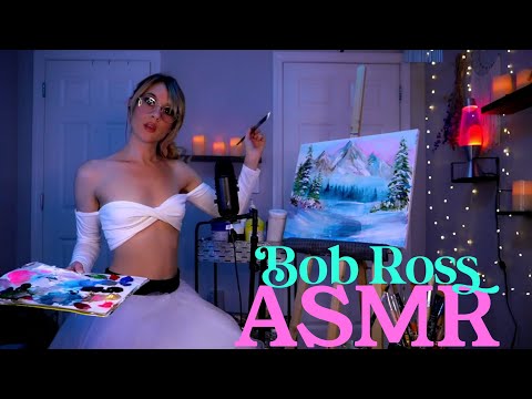 1 Hour of Softly Painting a Winter Landscape & Rambling ASMR