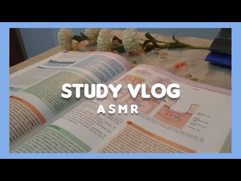 ASMR | STUDY VLOG (inaudible/unintelligible whispering, reading, study with me, med student)