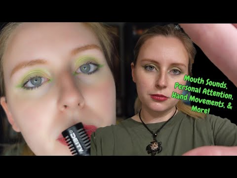 ASMR Mouth Sounds Close to Mic, Personal Attention, Hand Movements, Inaudible Whispering
