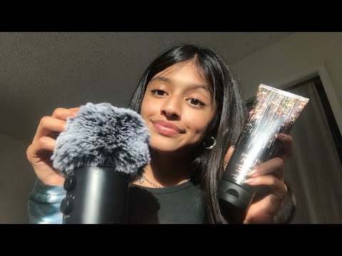 Fluffy microphone scratching with lotion sounds!💖