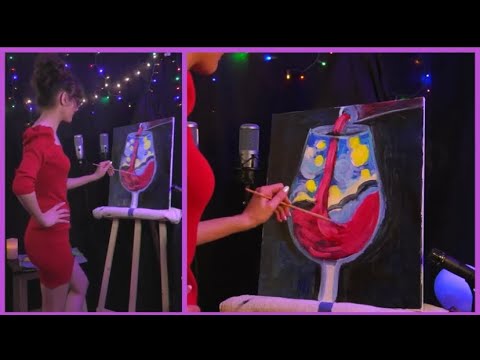 Live ASMR Painting An Artsy Wine Glass!