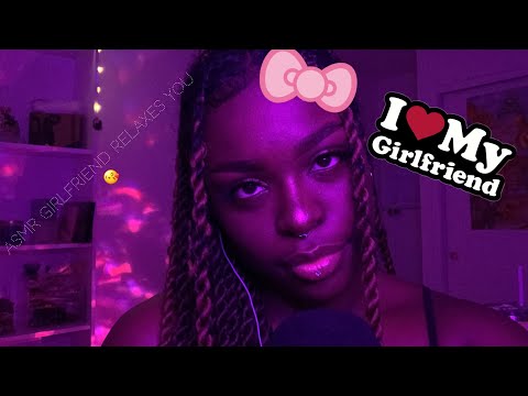 ASMR • Girlfriend relaxes you 💋💗 (mouth sounds, kisses, whispers, gum chewing)