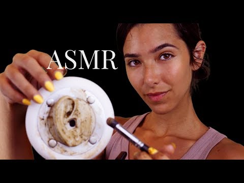 ASMR Tingly Coffee Ear Cleaning (Scrub Massage, Sponge sounds, Sticky sounds...)