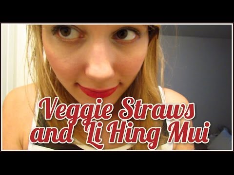 [BINAURAL ASMR] Veggie Straws and Li Hing Mui (ear-to-ear whisper ramble, eating, mouth sounds)