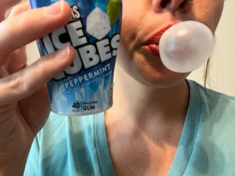 ASMR Gum Chewing/Blowing Bubbles, Drinking Water, No Talking