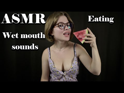 ASMR extremely wet watermelon sounds 💦 Eating, mouth, spit sounds 🤤 100% relaxation