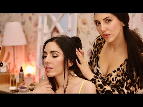 ASMR Relaxing Hair & Jewelry Styling ❤️ Hair Play / Massage / Care