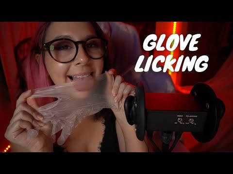 ASMR Glove Licking | biting, mouth sounds