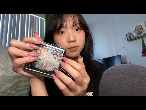 asmr tapping and hand movements with long nails
