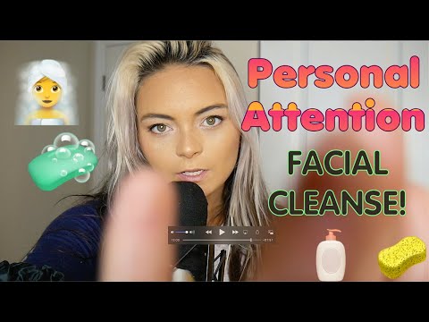 ASMR Cleaning Your Face🧼🧴💆🏻‍♀️ Lotion + Soapy Sounds