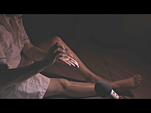 Great foot massage, leg hand & head fingers | ASMR Self massage  sleep