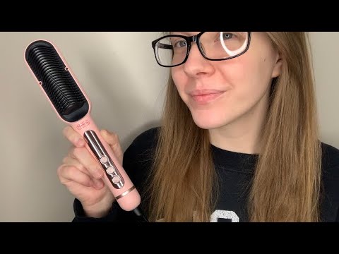ASMR Unboxing + Reviewing Melecy Anion Comb Hair Straightener