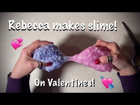 ASMR Request/Making slime for Valentines! (No talking only) From a slimey mess to yes, yes, success!