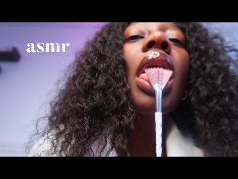 ASMR SPIT PAINTING YOUR FACE WITH A MAKEUP BRUSH