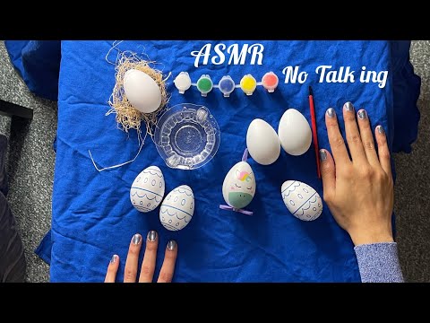 ASMR No Talking Painting Easter Eggs- Happy Easter!