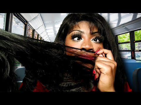 ASMR| Girl Who is OBSESSED With You Detangles And Plays With Your Hair On The School Bus🚦