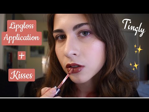 ASMR | Lipgloss Application and Kisses 💋 | Whispering [Custom Video]