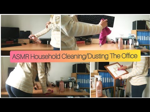 ASMR Household Cleaning/Dusting the Desk/Office No Talking