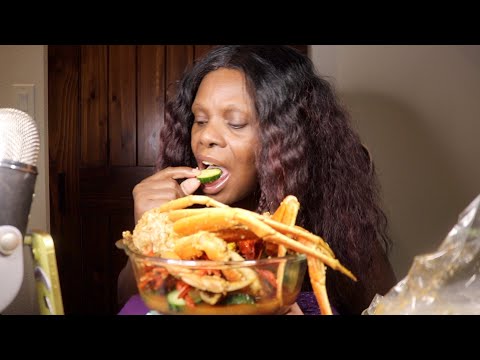 🌶️🦀🥒Spicy Snowcrab Leg Boil With Fresh Cucumbers ASMR Eating Sounds