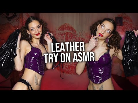 ASMR | Leather Try On Haul | Fabric & Scratching Sounds | For Sleep