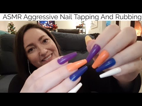 ASMR Aggressive Nail Tapping And Rubbing(Whispered)