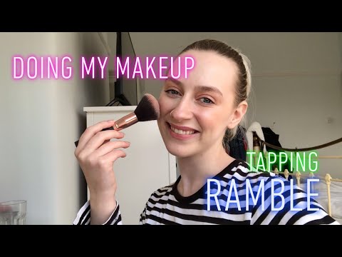 ASMR Doing My Makeup (Whispered) | Tingly Tapping and Ramble