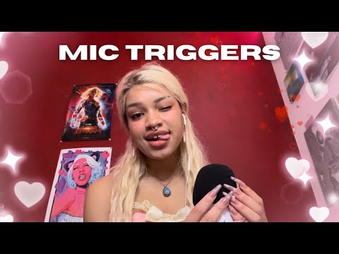 Mic Triggers💗 Mic Scratching, Fluffy Cover, Foam and Pumping ASMR! Rambles, Long Nails for Sleep