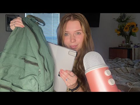 asmr from my college backpack (tapping/ scratching)!