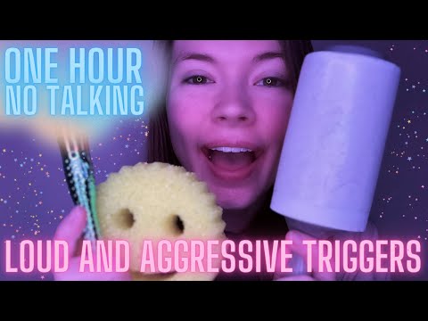 ASMR Loud and Aggressive Triggers With No Talking (1 Hour)