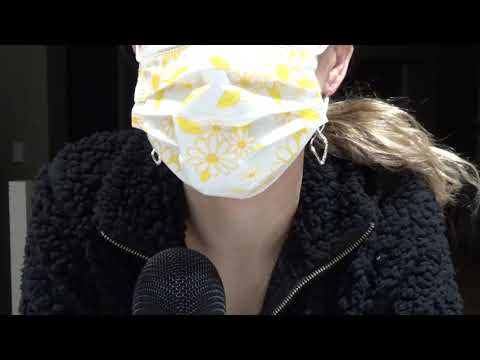 ASMR facemask kisses, whispers, and mouth sounds