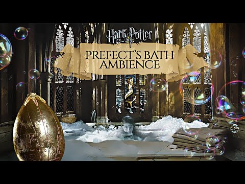 🛁 Bubble Bath at Hogwarts ◈ Prefect's Bathroom [Soft Music] Relaxing Water Sounds/ Bath Bomb fizzing