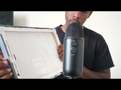 [ASMR] Soft spoken and tapping canvas sounds