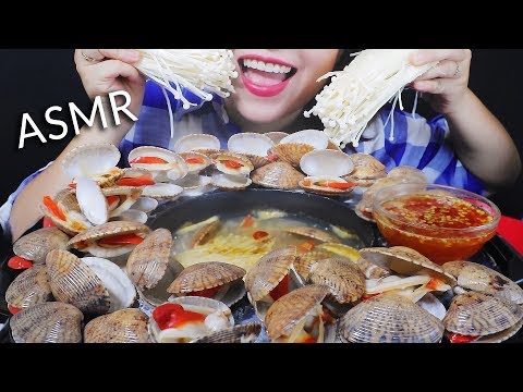 ASMR GRILLED SILKY CLAM & HOT POT WITH HAO HAO NOODLES GULPING EATING SOUNDS | LINH-ASMR mukbang 먹방