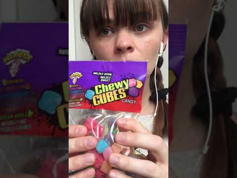 ASMR TINGLE CRINKLE SOUNDS Warheads chewy cubes package opening #shorts
