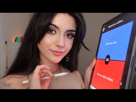 ASMR Playing Would You Rather On An iPad ~ Relaxing Tapping & Whispering