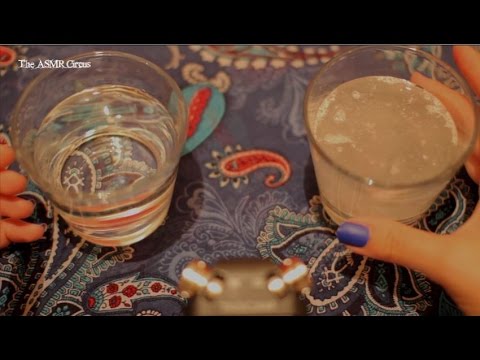 ASMR Binaural Fizz & Tapping on Glass . Close Up Sounds & Visuals