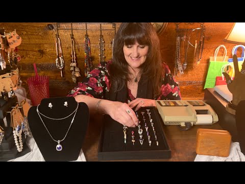 Rebecca works at Nu2U Jewelry Store! Never saying a word! Jewelry tagging ~ Cleaning ~ Beading~ASMR