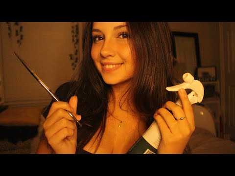 ASMR hair clinic and cut appointment! (soft spoken and whispering with slightly layered sounds)