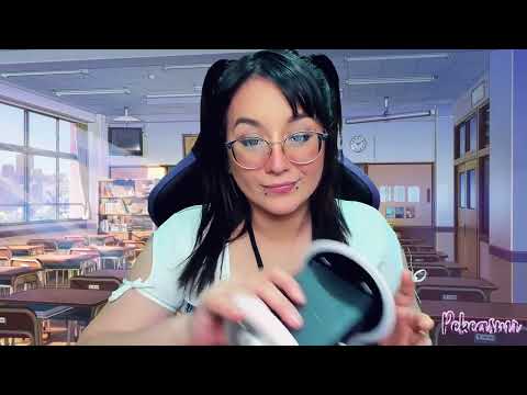 ASMR school girl licks your ears tongue fluttering mouth sounds