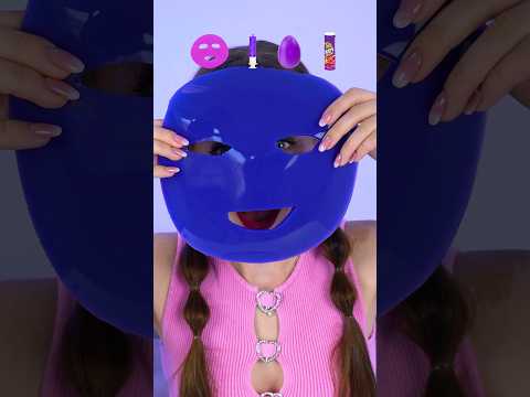 ASMR Emoji Purple Jelly Face Mask, Eggs #shorts